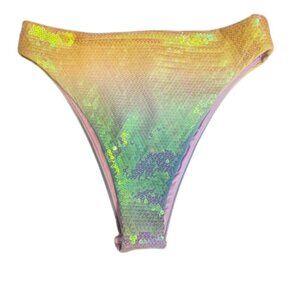 Dannijo X Dillard's Sequin High Cut Bikini Bottom Ombre Multi New NWT Medium
